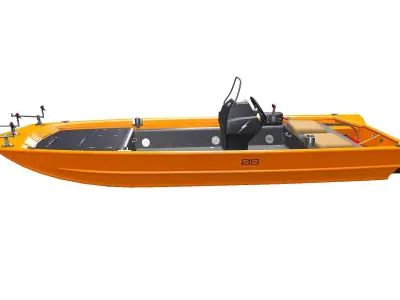 Carp Fishing Boat PBR Low-poly 3D model