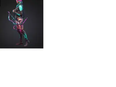 Hyper-Realistic Cyberpunk Elf Archer - 155mm Mini 3D print model