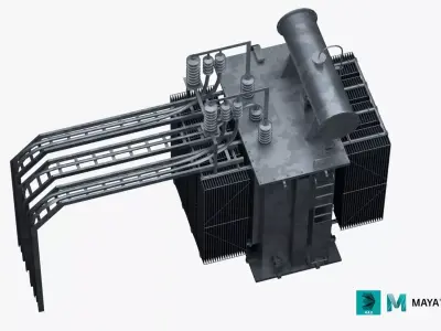 High Voltage Power Distribution Transformer Low-poly 3D model