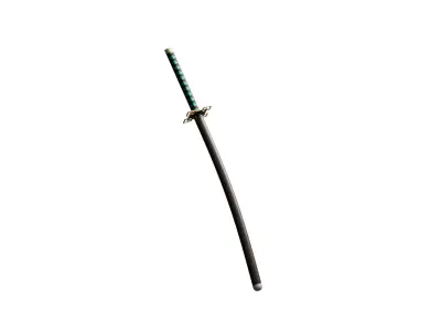 Muichiro Tokito Katana Demon Slayer Sword Stylized 3D Model Low-poly 3D model