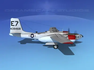 Douglas A-26B Invader V04 USAAF 3D model