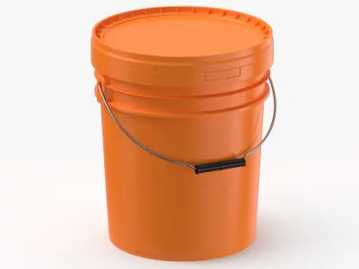 Bucket Type 02 Clean and Dirty Color Variations 3D model