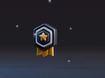 Low poly - Stylized Game Items - Medal Low-poly 3D model