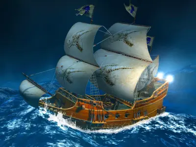 Sailing Ship Low-poly 3D model