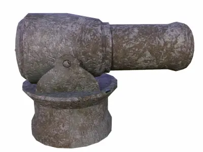 Bronze Cannon - Game Ready Low-poly 3D model