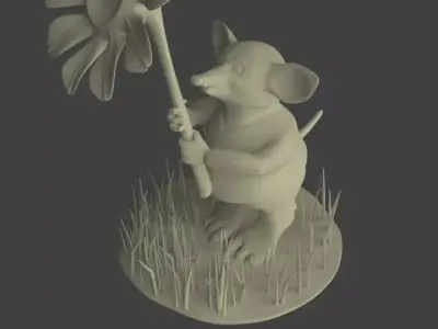 Mouse Giving a Flower Free 3D model