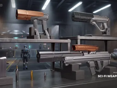 Sci-Fi Weapon Pack  Futuristic Gun Models 3D model