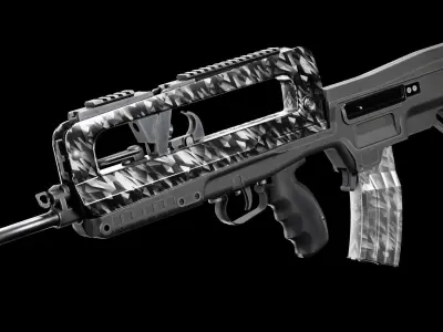  Low Poly FAMAS Rifle Low-poly 3D model