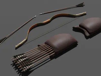 Composite Bow Low-poly 3D model