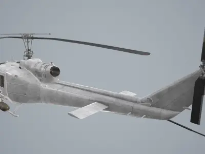 Bell UH-1B Blank Livery Complex Animation Low-poly 3D model
