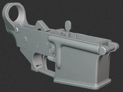 AR-15 Lower Receiver Low-poly 3D model