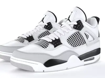Jordan 4 Retro Military Black PBR 3D model
