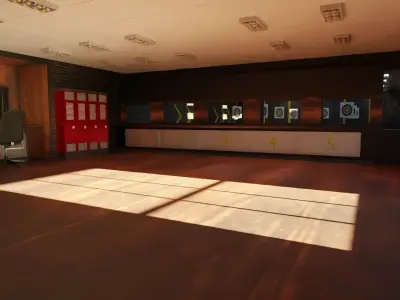 Shooting Range Interiors Low-poly 3D model
