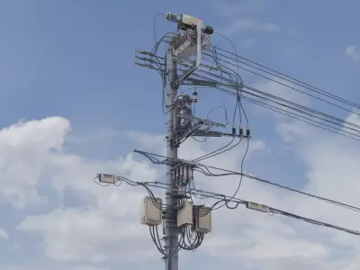 Power pole 3D model
