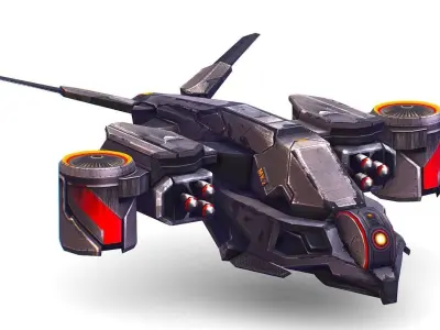 Low Poly 3d Model Flying Military Drone Low-poly 3D model