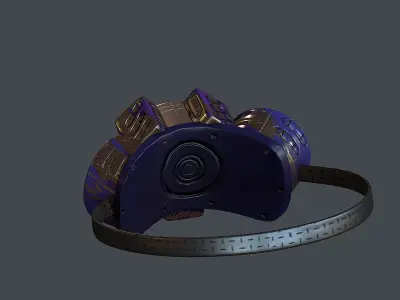Gas mask helmet 3d model scifi Low-poly Low-poly 3D model 8