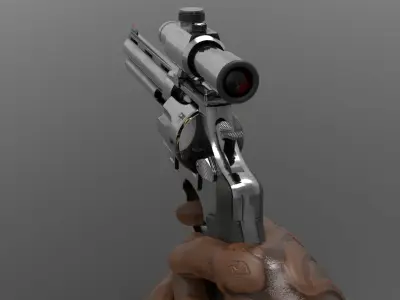 Revolver Pistol Fps - Tps Low-poly 3D model