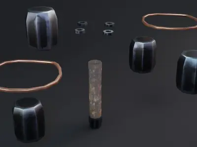 Bomb Game Ready - Low Poly 3d Model hammer Low-poly 3D model