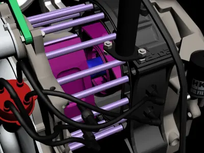 Rotary 12A MAZDA RX2 Complete engine 3D model