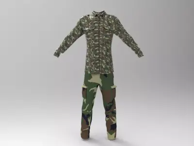 Forest Military Set 3D Model Collection