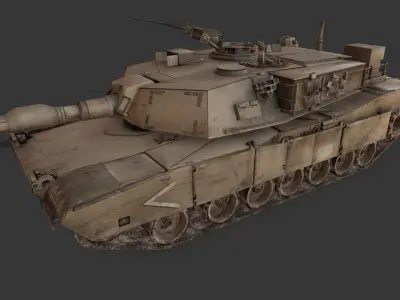 M1 Abrams tank Low-poly 3D model