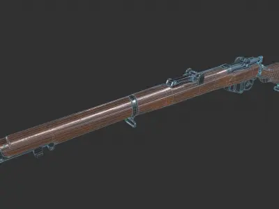 Lee Enfield MkIII Rifle Low-poly 3D model
