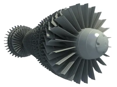 Turbine jet engine 3D model