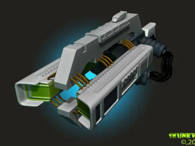 Railgun Rifle HighPoly 3DPrint 3D print model buy
