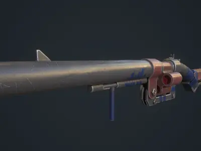 Handmade Shotgun Low-poly 3D model