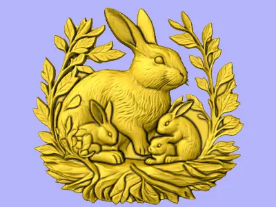 COELHO E FILHOTES 2 3D model