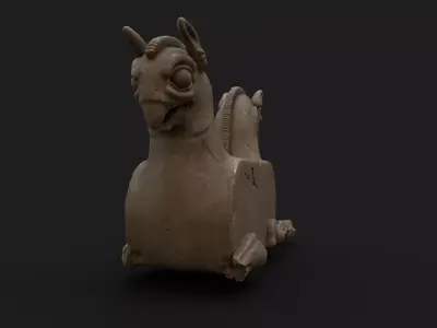 Ancient Persian Griffin Statue Low-poly 3D model