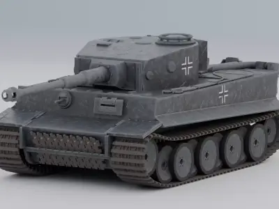Tiger 1 - PzKpfw VI - WW2 Heavy Tank Low poly 3D model Low-poly 3D model