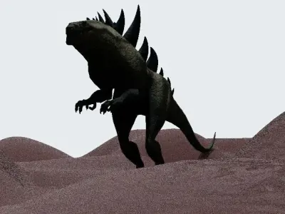 Zilla and sand rigged 3D model 3D model