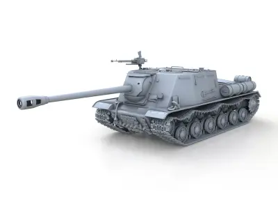 ISU-122S - Soviet  Assault Gun 3D model