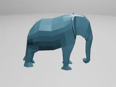 low poly elephant in polygons Free low-poly 3D model
