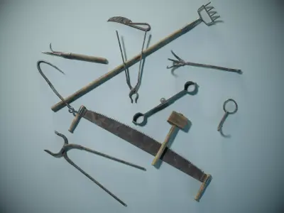 Medieval Torture Tools PBR Low-poly 3D model