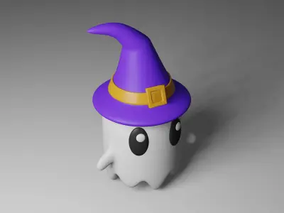 Cartoon Ghost Low-poly 3D model