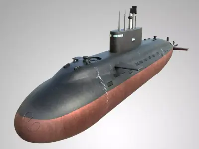 Submarine Shivalik Low-poly 3D model