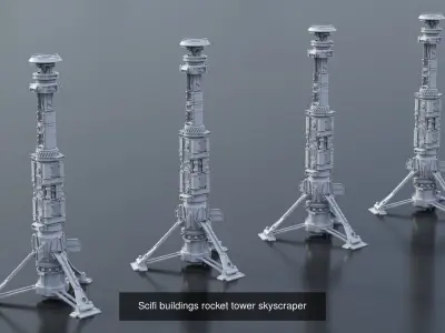 Scifi Futuristic Military buildings pack collection 