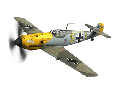 Messerschmitt - BF-109 E - Yellow 5 3D model