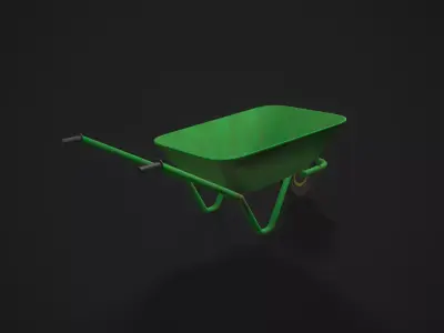  Dirty Wheelbarrow Low-poly 3D model