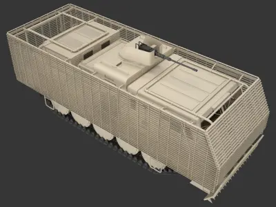Military Truck Concept With Slat Armor 1 3D model
