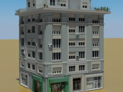 Building with roof 3D model