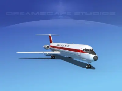 Douglas DC-9-50 Swissair 3D model