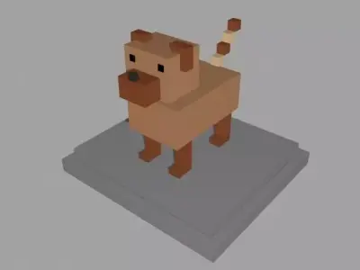 VOXEL DOG - MODEL 8 Low-poly 3D model