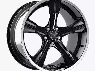 Carroll Shelby Wheel Company CS11 Wheel Gloss Black Low-poly 3D model