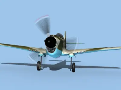 Curtiss P-40N Warhawk V05 USAAF 3D model