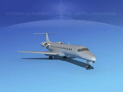 Embraer ERJ-140 Bare Metal 3D model
