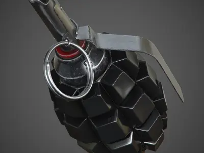 Grenade F1 with Keyboard Buttons PBR 3D model