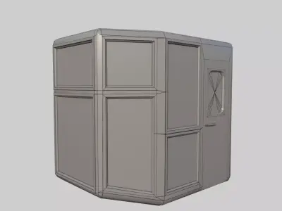 Industrial Crane Cabin Low-poly 3D model